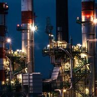 Refinery at night